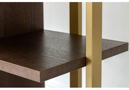 Стеллаж Тоскана, дуб табакко/латунь