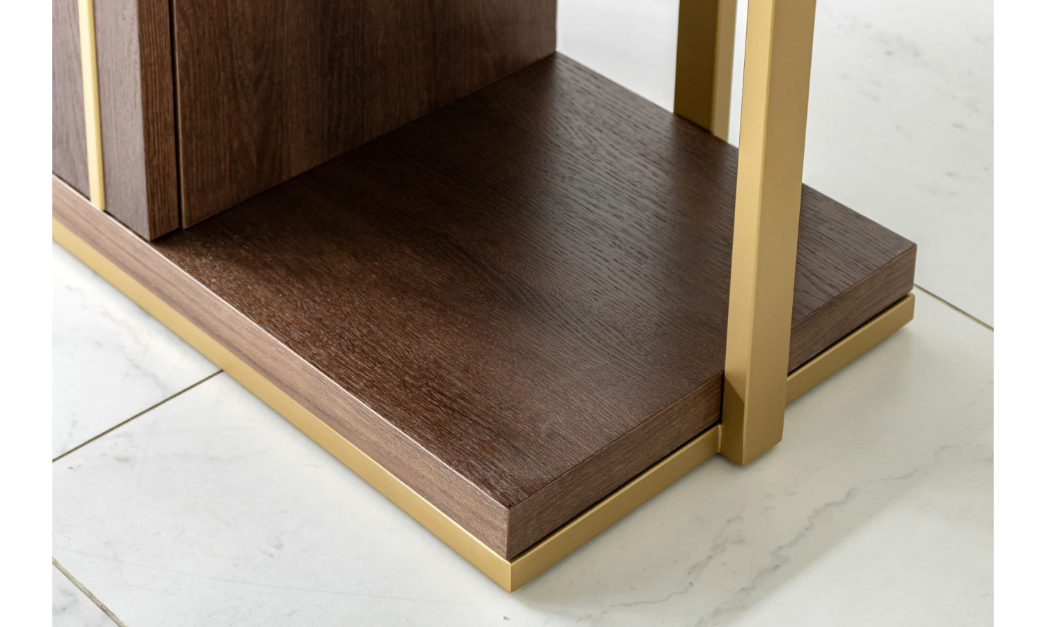 Стеллаж Тоскана, дуб табакко/латунь