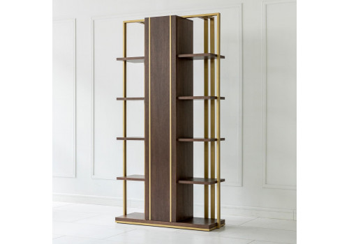Стеллаж Тоскана, дуб табакко/латунь