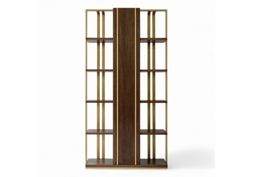 Стеллаж Тоскана, дуб табакко/латунь