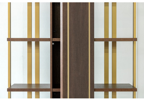 Стеллаж Тоскана, дуб табакко/латунь