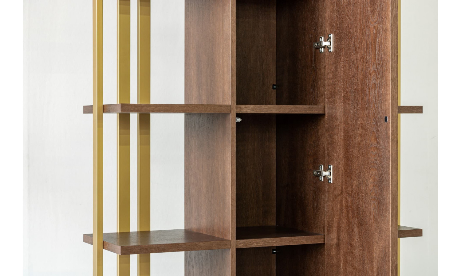 Стеллаж Тоскана, дуб табакко/латунь