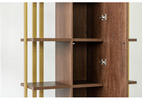 Стеллаж Тоскана, дуб табакко/латунь