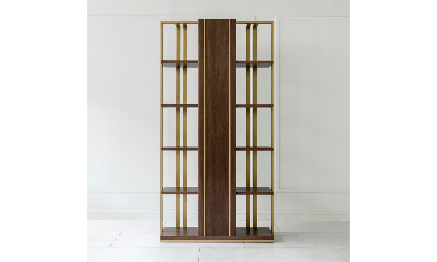 Стеллаж Тоскана, дуб табакко/латунь