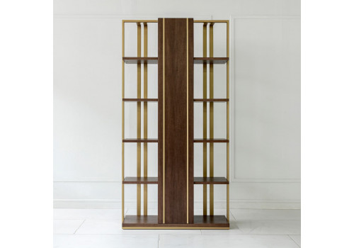 Стеллаж Тоскана, дуб табакко/латунь