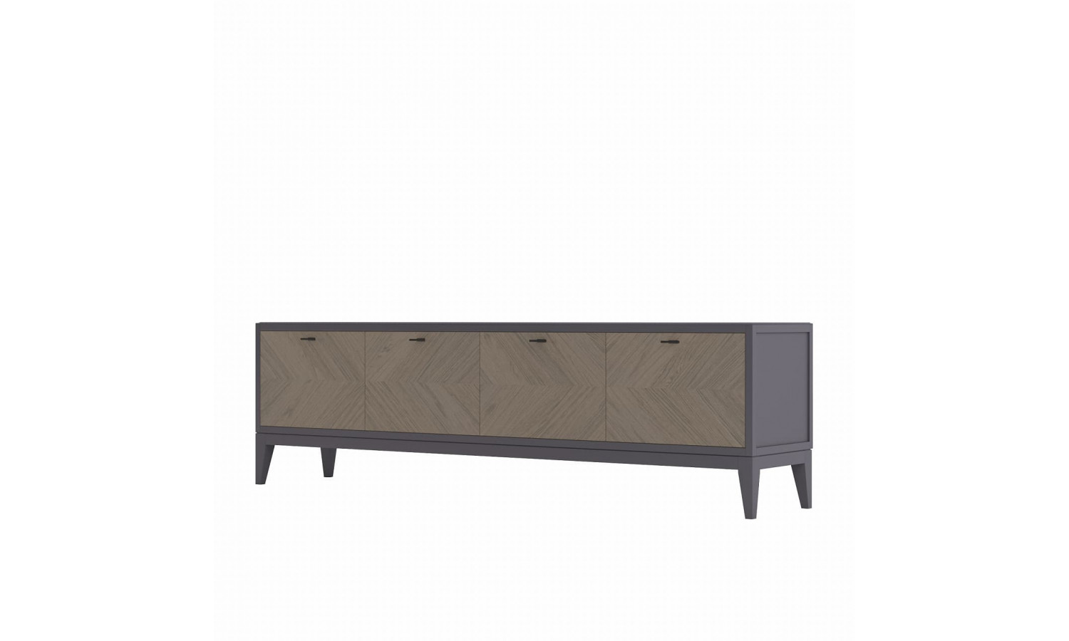 Тумба ТВ с 4мя дверками Альба, Пепельный/Мокко