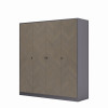 Шкаф 4х створчатый Альба, Пепельный/Мокко