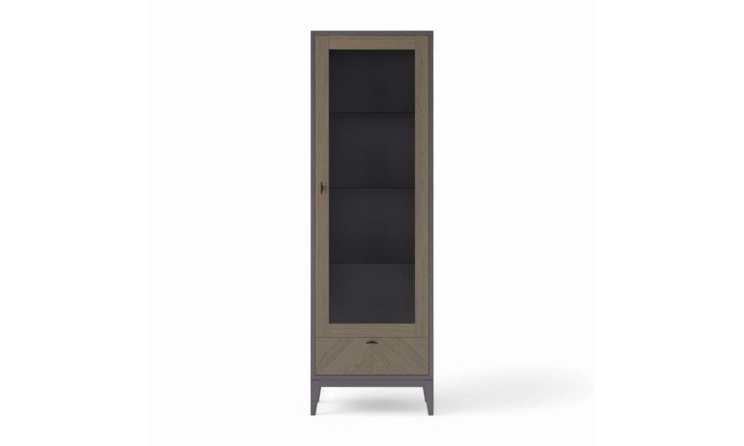 Витрина правая с ящиком Альба, Пепельный/Мокко