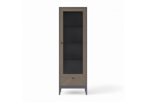 Витрина правая с ящиком Альба, Пепельный/Мокко