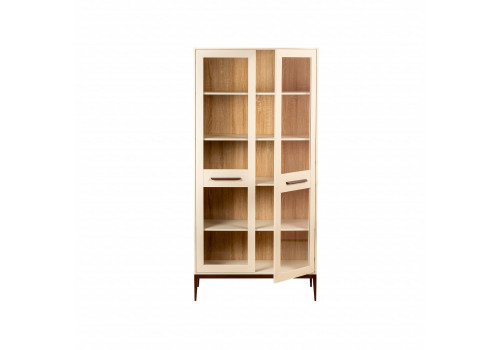 Витрина 2-х дверная Анкона, Крем