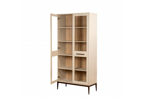 Витрина 2-х дверная Анкона, Крем