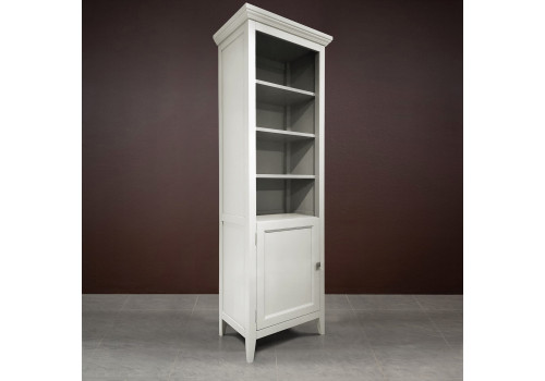 Стеллаж узкий левый Бруклин, Молочный