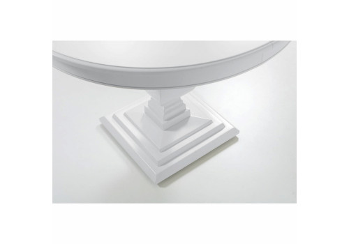 Стол круглый раскладной, вставка 40 см, Бруклин, Белый