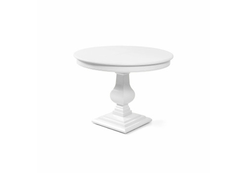 Стол круглый раскладной, вставка 40 см, Бруклин, Белый