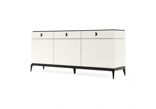Комод 3х створчатый Флоренция, Молочный/Черный