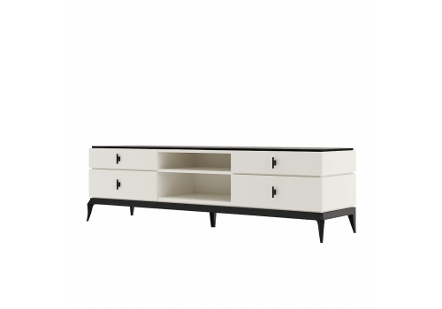 Тумба ТВ Флоренция, Молочный/Черный