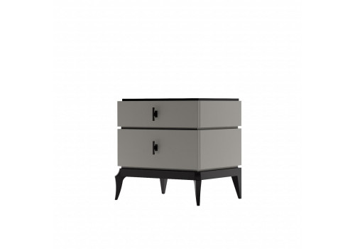 Тумба прикроватная Флоренция, Серый/Черный