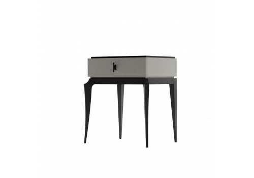 Тумба прикроватная с 1 ящиком Флоренция, Серый/Черный