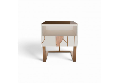 Тумба прикроватная 1 ящик Малевич, Бежевый правая