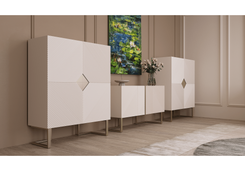 Комод высокий Моне Крем 4 ств