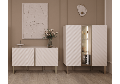 Комод высокий Моне Крем 3 ств