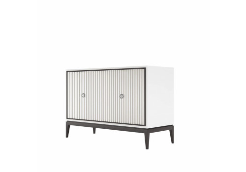 Комод 2 ств, фасад с фрезеровкой Ницца, молочный