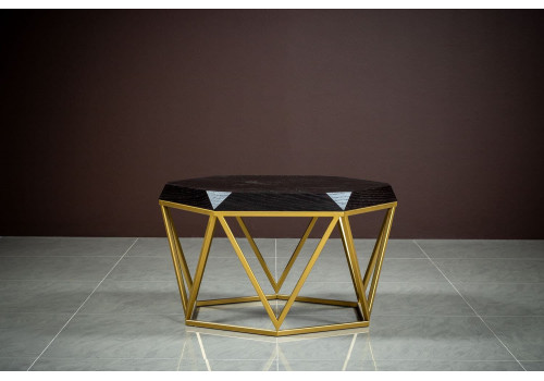 Столик Бруно Латунь/Мореный дуб