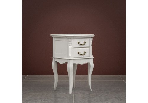 Тумба придиванная узкая 2 ящика Тиволи, Молочный