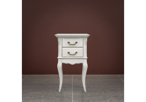 Тумба придиванная узкая 2 ящика Тиволи, Молочный