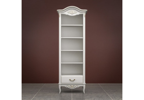 Стеллаж узкий Тиволи, Молочный/Патина Золото