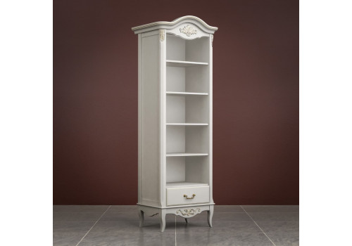 Стеллаж узкий Тиволи, Молочный/Патина Золото