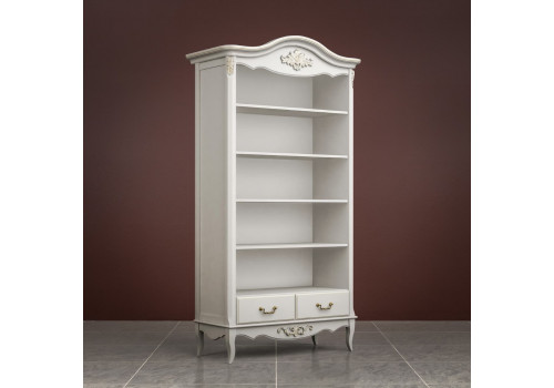 Стеллаж широкий Тиволи, Молочный/Патина Золото