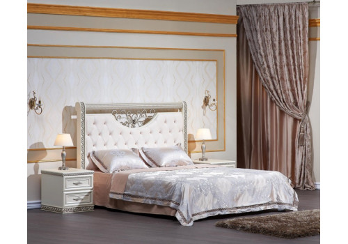 Спальня Берта жемчуг 3-ств 1,4м с комодом