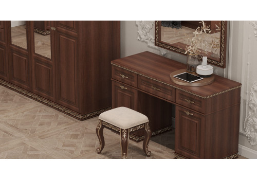 Туалетный стол Берта фарина орех + зеркало + пуф