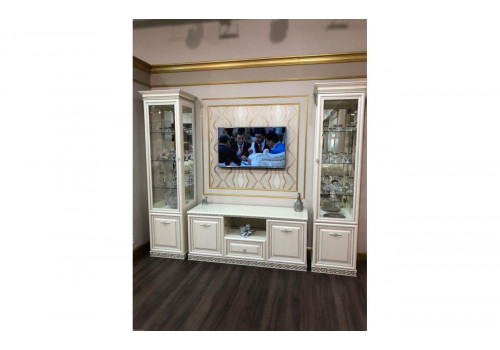 Гостиная Берта жемчуг (ТВ тумба, 2 пенала)