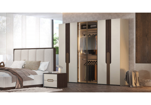 Спальня Диана Венге крем 6-ств 1,8м с комодом