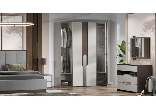 Спальня Диана Венге серый кашемир 4-ств 1,6м с комодом