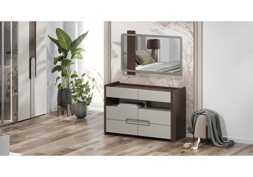 Спальня Диана Венге серый кашемир 4-ств 1,6м с комодом