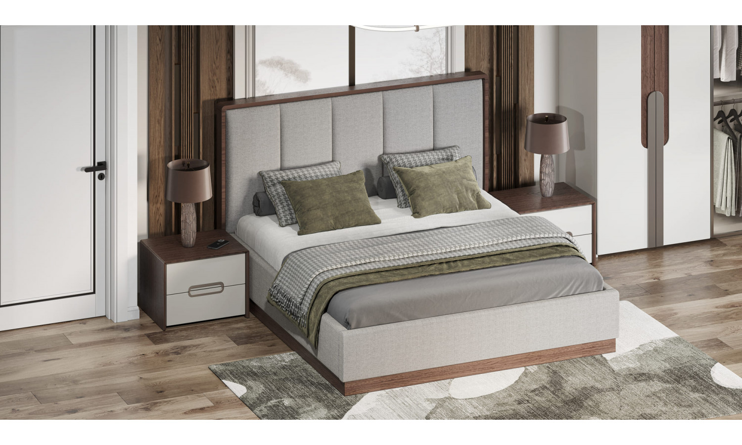 Спальня Диана Венге серый кашемир 6-ств 1,8м с комодом