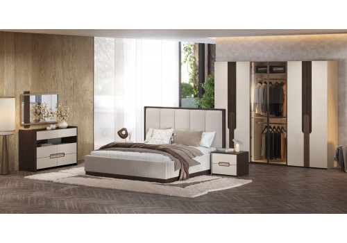 Спальня Диана Венге крем 6-ств 1,8м с комодом