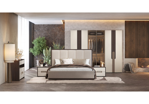 Спальня Диана Венге крем 6-ств 1,8м с комодом