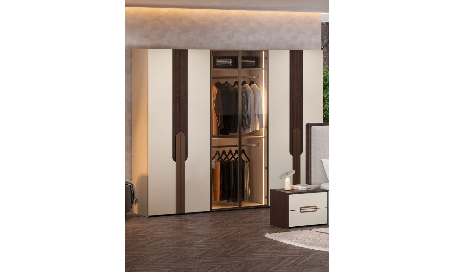 Шкаф Диана Венге крем 6-ств