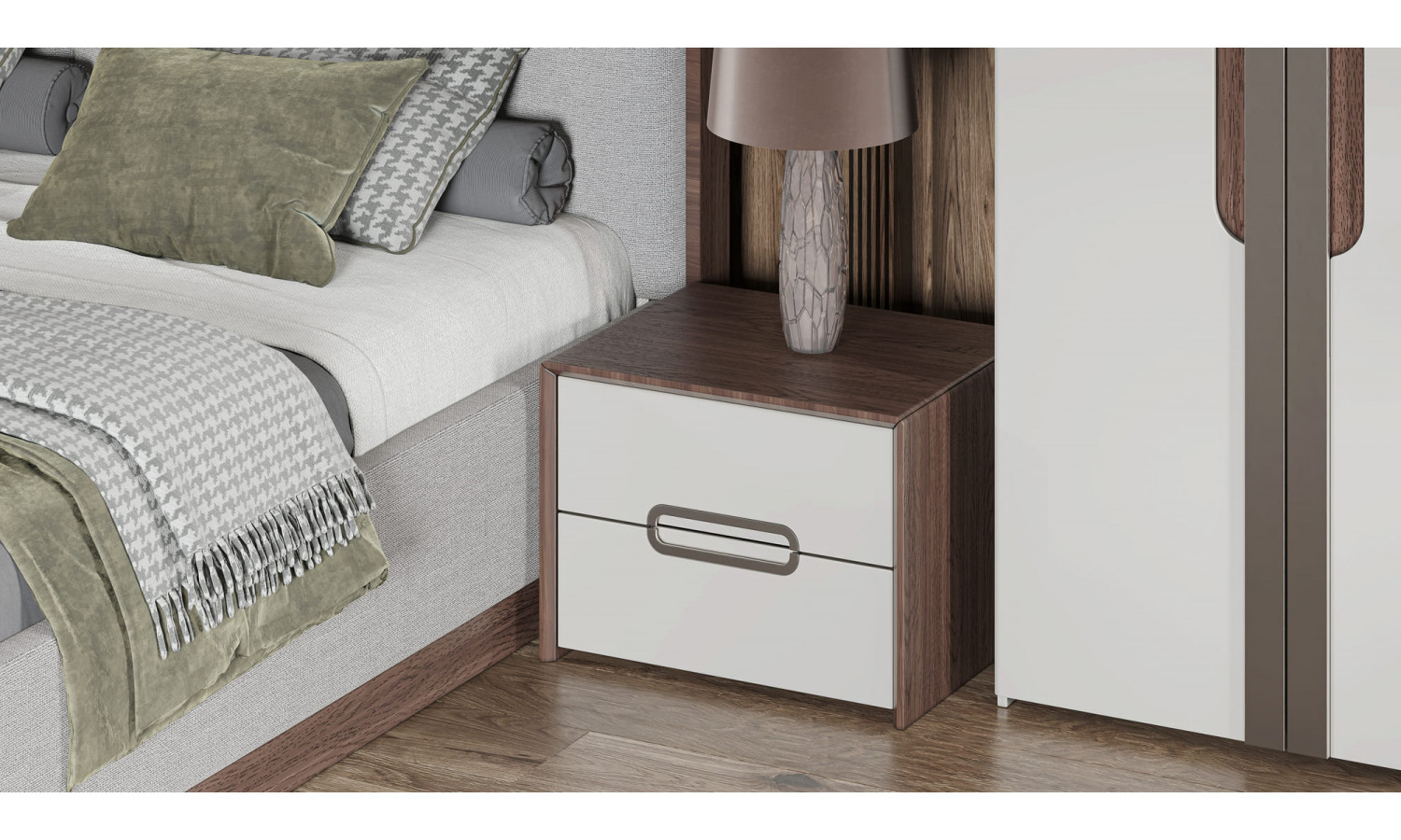 Спальня Диана Венге серый кашемир 6-ств 1,8м с комодом
