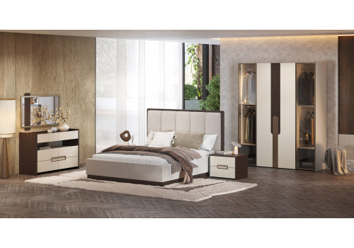 Спальня Диана Венге крем 4-ств 1,6м с комодом