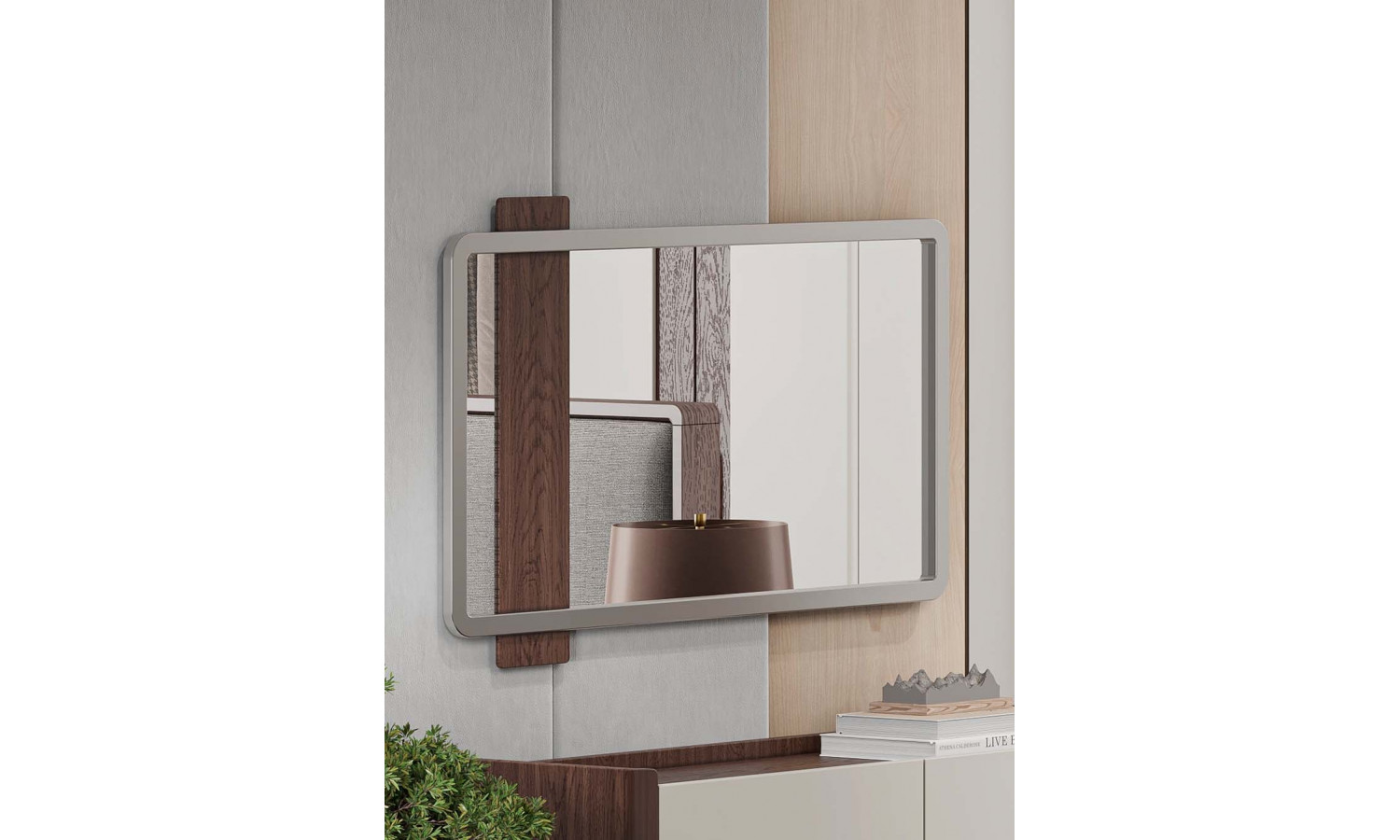 Зеркало Диана Венге, серый кашемир