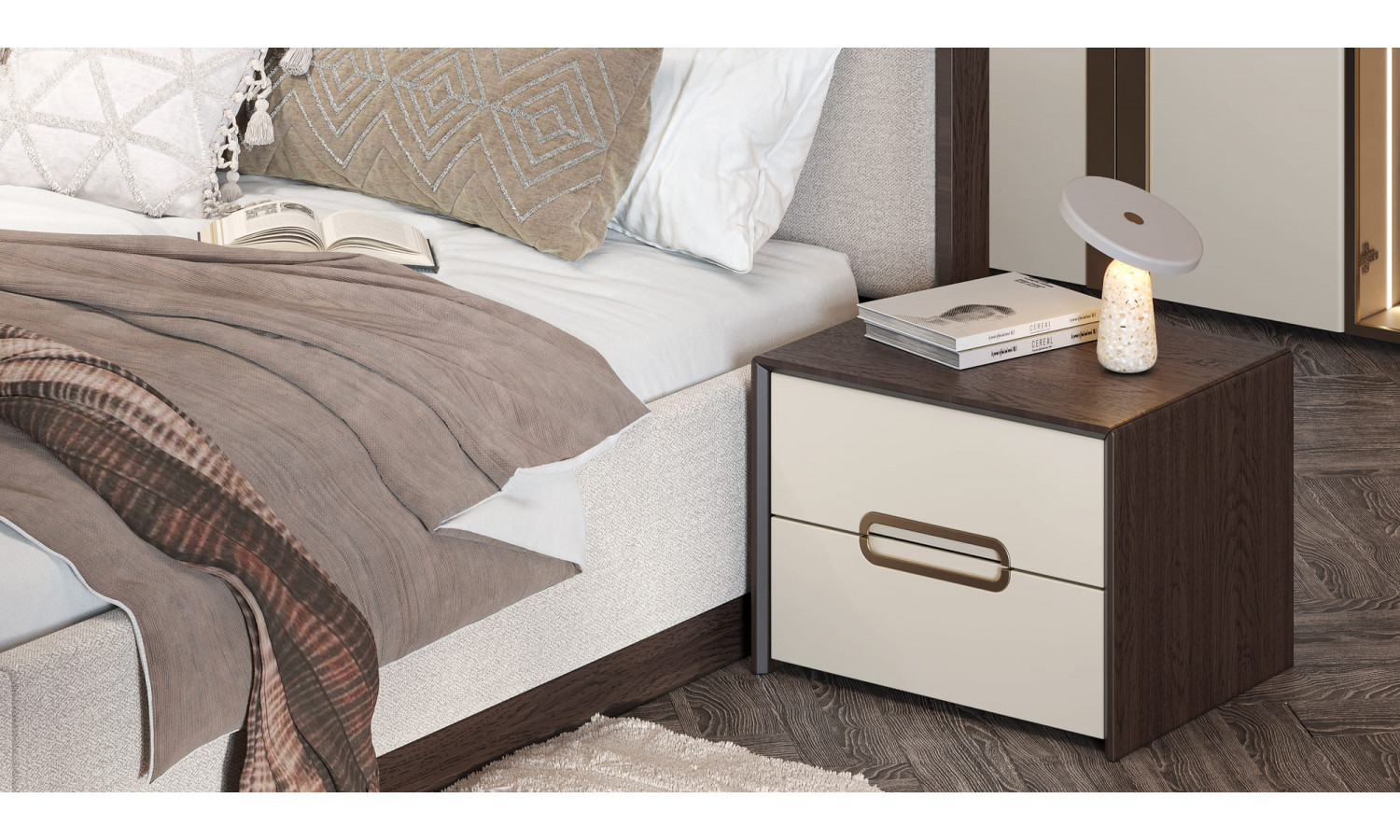 Спальня Диана Венге крем 6-ств 1,8м с комодом