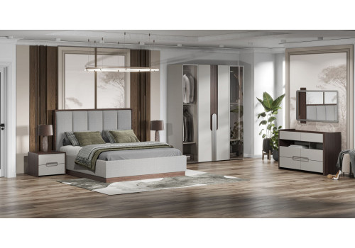 Спальня Диана Венге серый кашемир 4-ств 1,6м с комодом