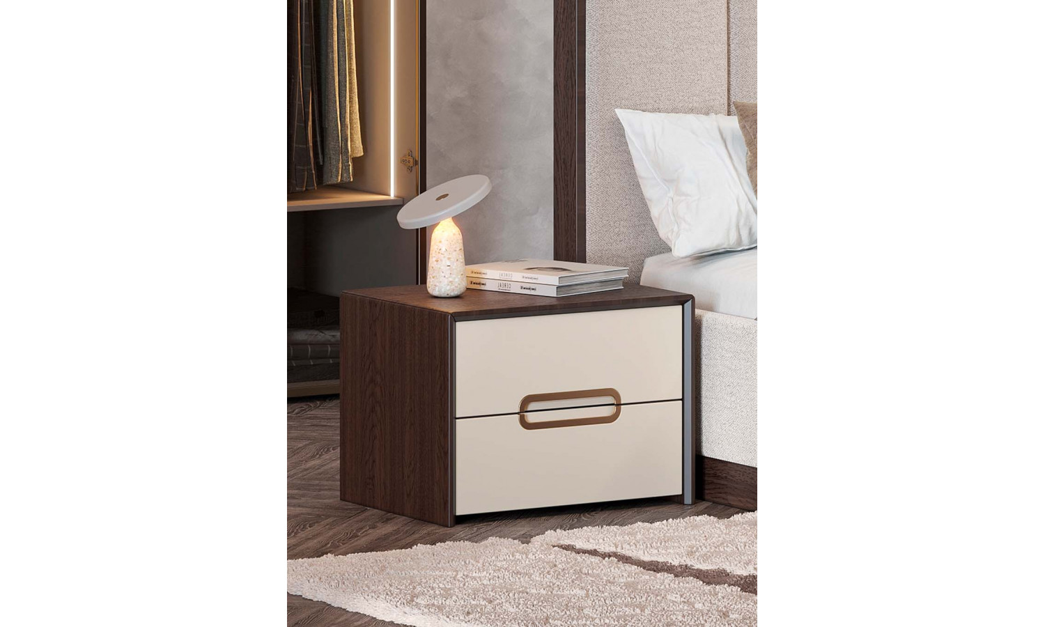 Тумба Диана Венге крем прикроватная