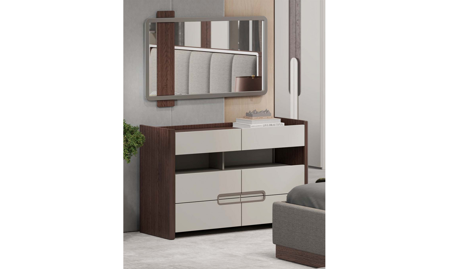 Комод Диана Венге, серый кашемир