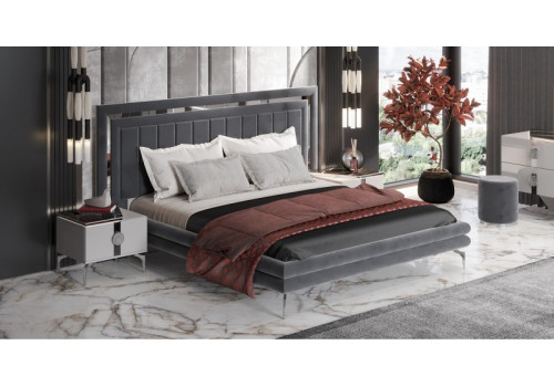 Спальня Грация  серый серебро 4-ств 1,6м